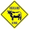 HIGHLAND CROSSING cattle ranch beef sign