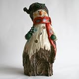 Wundersch&ouml;ner Deko Schneemann mit M&uuml;tze im Retro-Look