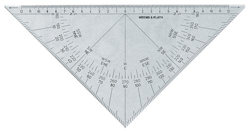 Weems & Plath Marine Navigation Protractor Triangle with Black Markings
