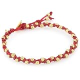 M.Cohen Red Wax Cord With Gold-Plated Sterling