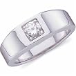 0.50Ct.T.W. Round Brilliant Cut Diamonds, 14Kt. White Gold, High Polished. Men's Diamond Band