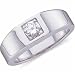 0.50Ct.T.W. Round Brilliant Cut Diamonds, 14Kt. White Gold, High Polished. Men's Diamond Band
