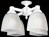 Casablanca Fan Company KG4WA-45 Shaker Four-Light Incandescent Fixture, Brushed Nickel Finish and Four Frosted White Glass Shades