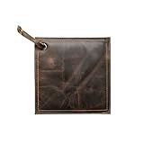 Rustic Leather Hot Pot Pad (Potholder), Double Layered, Double Stitched and Handmade by Hide & Drink :: Bourbon Brown