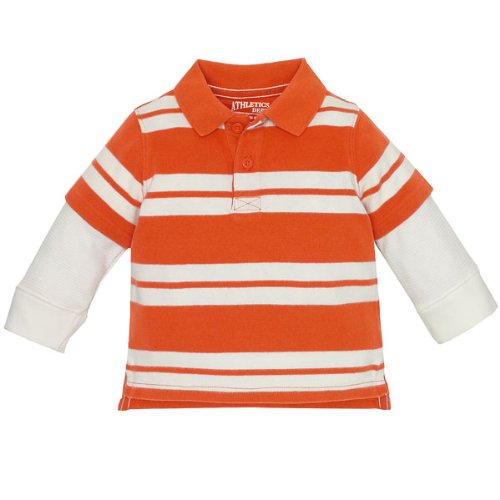 faux-layered striped polo