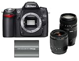 cheap Nikon D80 10.2MP Digital SLR Camera + Tamron 28-80mm AF Lens + Tamron 70-300mm Di AF Lens + Extra Nikon EN-EL3e Battery