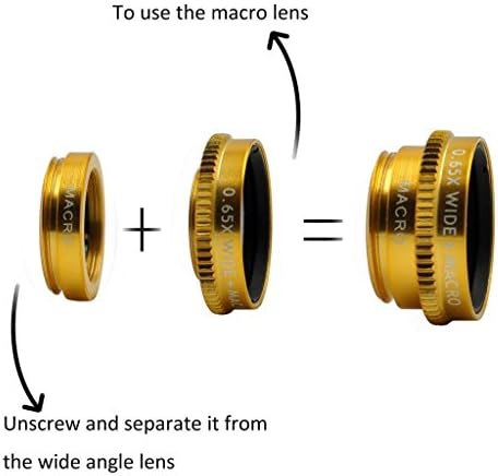 Ninewell 3 in 1 Camera Lens Kit Clip-On 180 Degree Supreme Fisheye + 0.65X Wide Angle + 10X Macro Lens for For iPhone 6S 5S 4S Samsung Galaxy HTC Android and All Other Smartphones