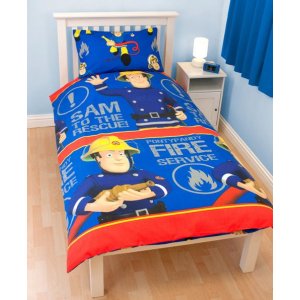 Parure de lit Sam le pompier 1 personne 140 x 200 cm