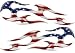 Full Color Reflective American Flag Flame Decals