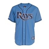 MLB Tampa Bay Rays Columbia Short Sleeve 6 Button Synthetic Replica Baseball Jersey Spring 2012 Men's