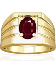 14K Yellow Gold Oval Cut Ruby Solitaire Ring