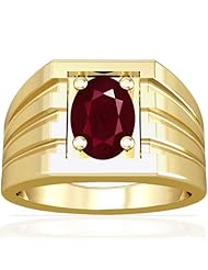 18K Yellow Gold Oval Cut Ruby Solitaire Ring