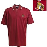 NHL Ottawa Senators Exceed Desert Dry Short Sleeve Polo, Dark Red/White, XX-Large
