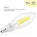 3-PACK 110V 4W E12 Clear LED Filament Bulbs - 2700K Warm White 40W Equivalent LED Filament Light Bulb - E12 Candelabra Base - 400LM 360 Degree Beam Angle