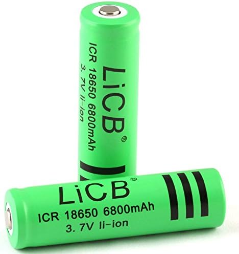 LiCB 6800MAH Capacity 18650 Lithium Battery 3.7V Rechargeable Batteries Suitable for flashlight *2 (2PCS)