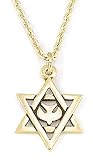 14k Yellow Gold Star of David w/ Dove Pendant by Bob Siemon, 18