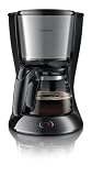 Philips - HD7457/20 - Cafeti&egrave;re avec porte filtre m&eacute;tal, 1.2L, 1000W, Stop goutte, indicateur d'eau avec voyants lumineux, Noire/m&eacute;tal bross&eacute;