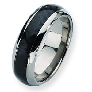 Titanium Carbon Fiber 8mm Mens Wedding Ring Size 9