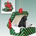 Labrador Retriever Green Gift Box Dog Ornament - Black