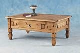 'CORONA MEXICAN' DISTRESSED WAXED SOLID PINE COFFEE TABLE WITH DRAWER ~ BY SECONIQUE