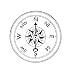 2.25 inch (58mm) Round Badge Style Fridge Magnet Line Drawing Compass