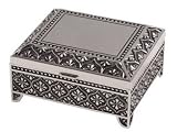 Personalized Emblematic Silver Jewelry Box with Free Engraving and Shipping