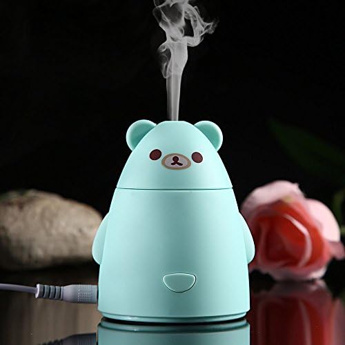 Ainest 80ml Cute Panda Shaped Aroma Diffuser Air Purifier LED USB Humidifier Ultrasonic Light Green
