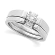 14K White Gold Diamond Wedding Set - 0.28 Ct.