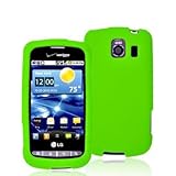 Neon Green Silicone Rubber Gel Soft Skin Case Cover for LG Vortex VS660 Pho ....