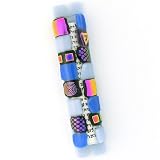 Glistening Squares Glass Mezuzah in Lavender