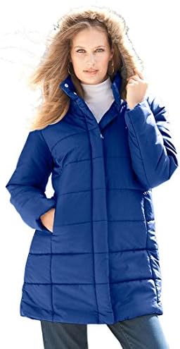 Roamans Women's Plus Size Quilted Short Parka