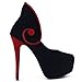 Show Story Two Tone Button Curve Hidden Platform Stiletto High Heel Pump,LF80809