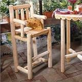 Cedar Log Barstool with Back by RUSTIC NATURAL CEDAR