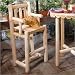 Cedar Log Barstool with Back