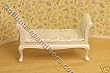 Handcarved White Setee with White Satin Upholstery Dollhouse Miniature