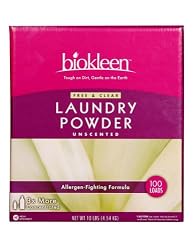 Biokleen Free & Clear Laundry Powder Allergen-Fighting Formula, 10-Lb. Boxes (Pack of 4)