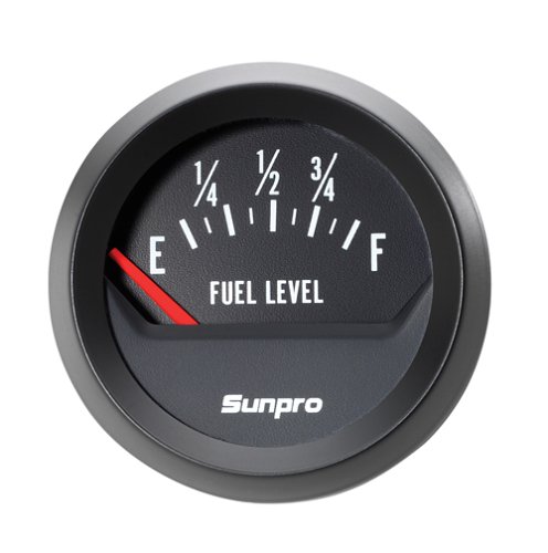 Sunpro CP8219 StyleLine Electrical Fuel Level Gauge - Black Dial