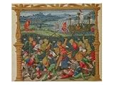 King Edward III Waging War at the Battle of Crecy in 1346 Giclee Poster Print by French School, 24x18