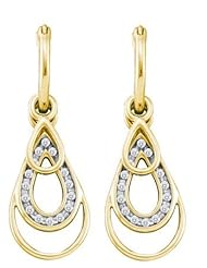 10KT Yellow Two Tone 0.18 CTW Diamond Fashion Earrings