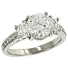 Trapezoid/Round Diamond Ring.69cttw (CZ ctr/ band sep)