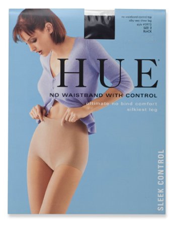 HUE Women's Sheer No Waistband Pantyhose