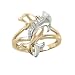 10k Two-Tone Gold Diamond-Accent Intertwined Dolphin Ring, Size 8