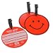 Jumbo Smiley Face Luggage Tags - Orange