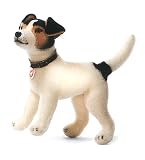 Steiff Hexie Mohair 'Jack Russell Terrier' Plush Dog, made in Germany.