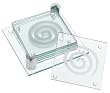 Global Decor Swirl Pattern Glass Coasters and Stand, Set of 6
