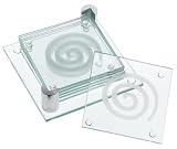 Global Decor Swirl Pattern Glass Coasters and Stand, Set of 6