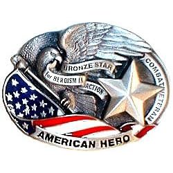 Bronze Star Pewter Belt Buckle