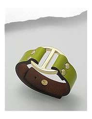 Lawn Green Leather Bracelet