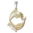 Tricolor Dancing Pisces Zodiac Charm Pendant
