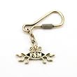 Flying Spaghetti Monster Keychain (antique gold finish)